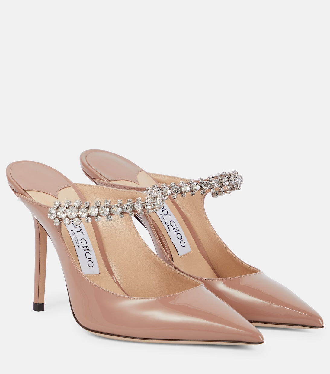 Jimmy Choo Patent Leather Bing 100 Mules, Pink