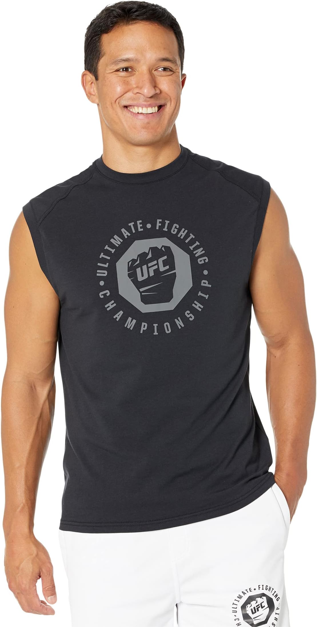 UFC Sleeveless Crew Neck T-Shirt, Black