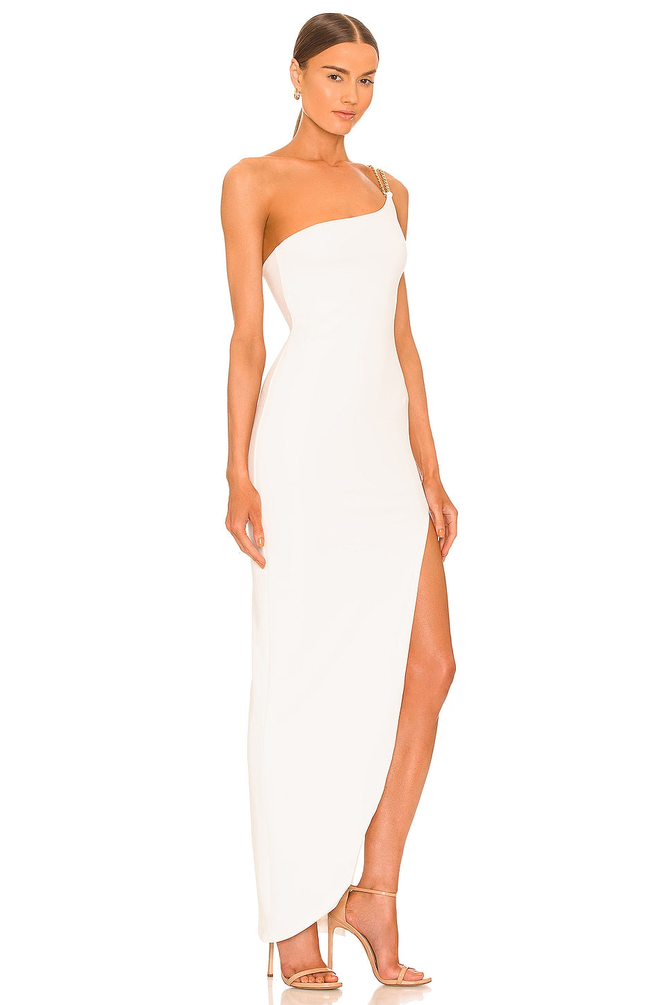 Nookie Estella One Shoulder Gown Dress, White