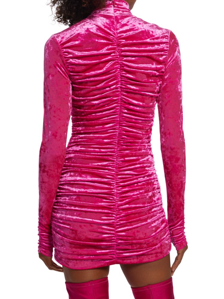 Arsenia Ronny Kobo velvet mini dress, Bubblegum color