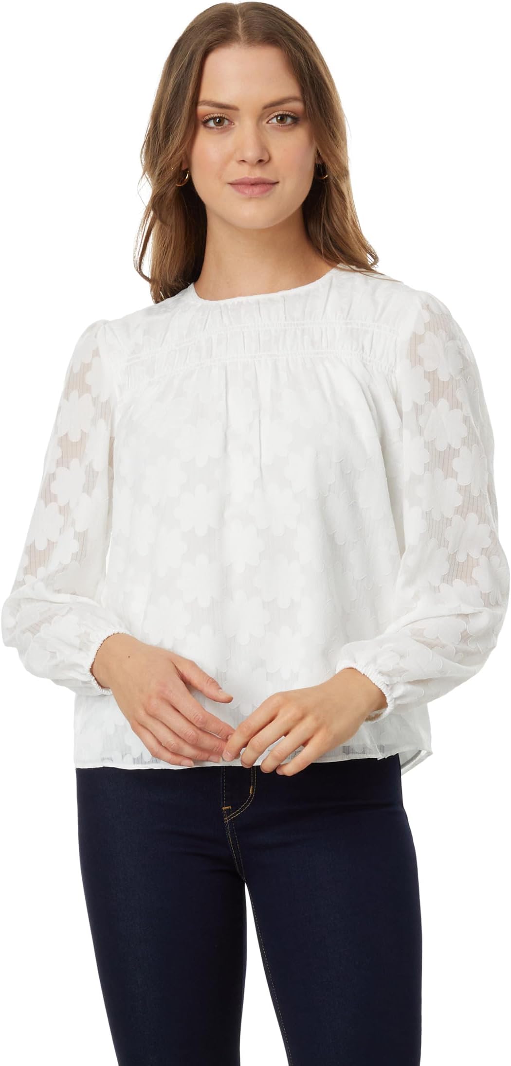 Tommy Hilfiger Floral Long Sleeve Blouse, Ivory