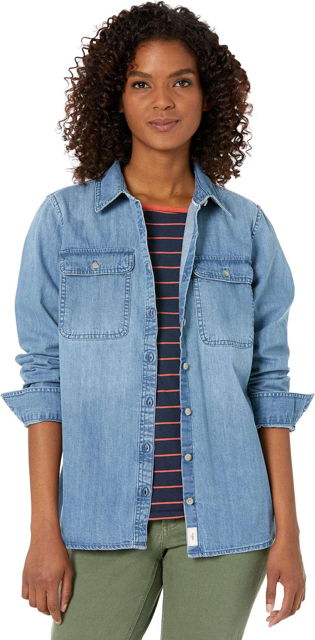 Heritage Long Sleeve Denim Shirt Lean, Light Indigo