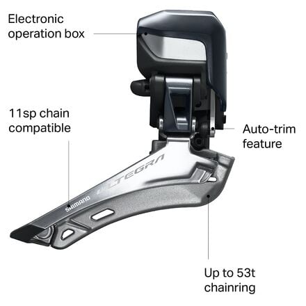 محول السرعات الأمامي Ultegra Di2 FD-R8050 من شيمانو، باللون الرمادي