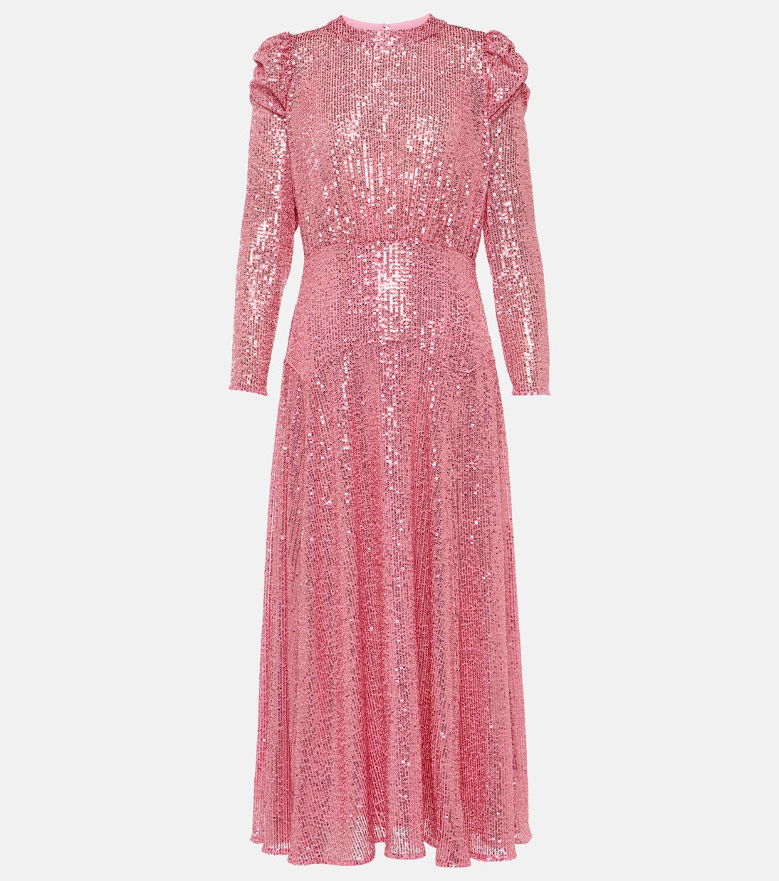 Rixo cherry sequin midi dress, pink