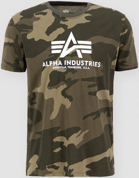 تي شيرت Alpha Industries Basic Camo، زيتوني