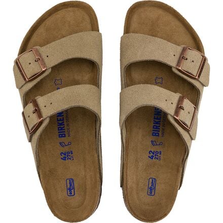 Women's Birkenstock Arizona Suede Sandals with Padded Insole in Taupe Suede