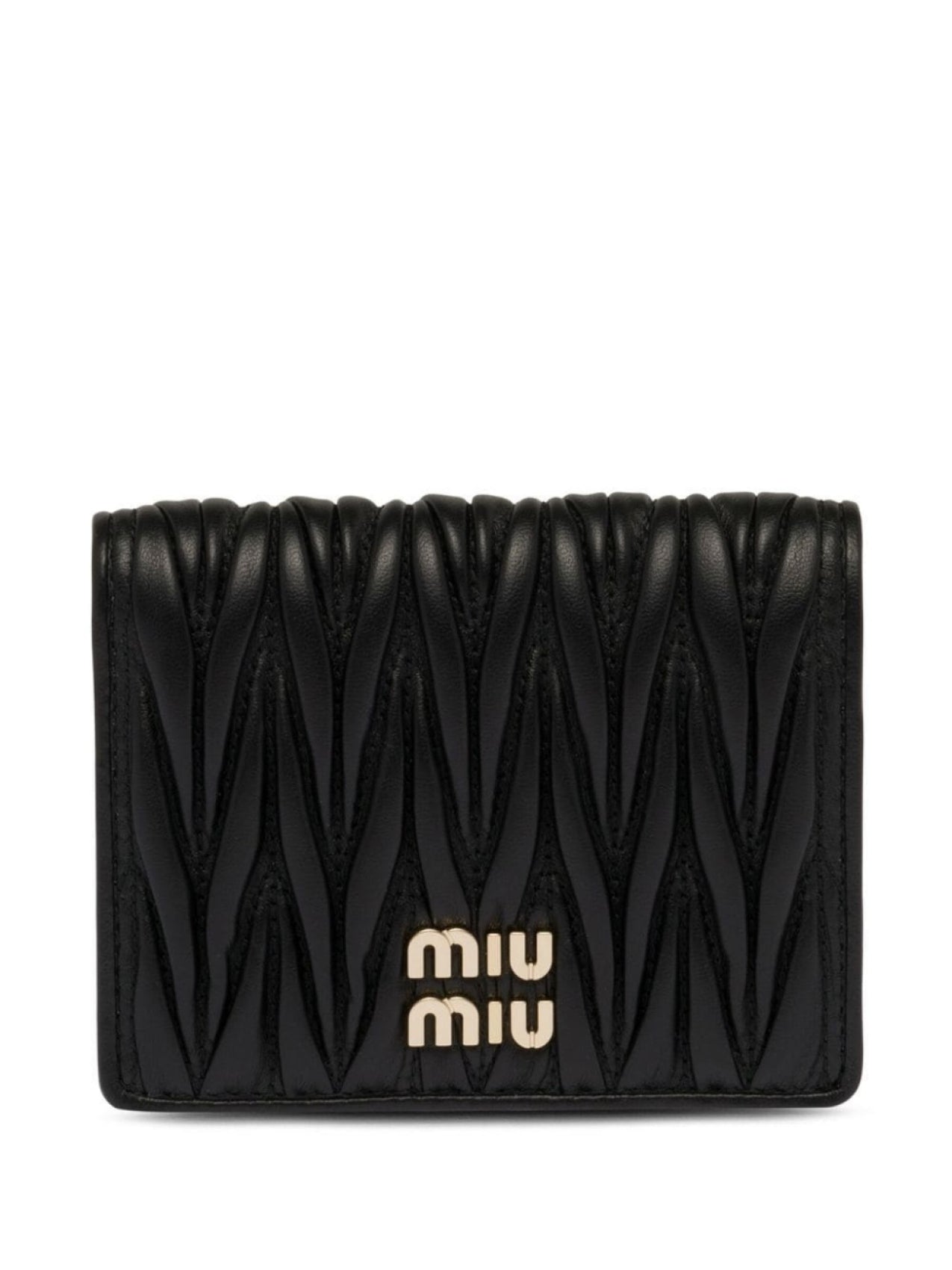 Miu Miu Quilted Logo Wallet Black