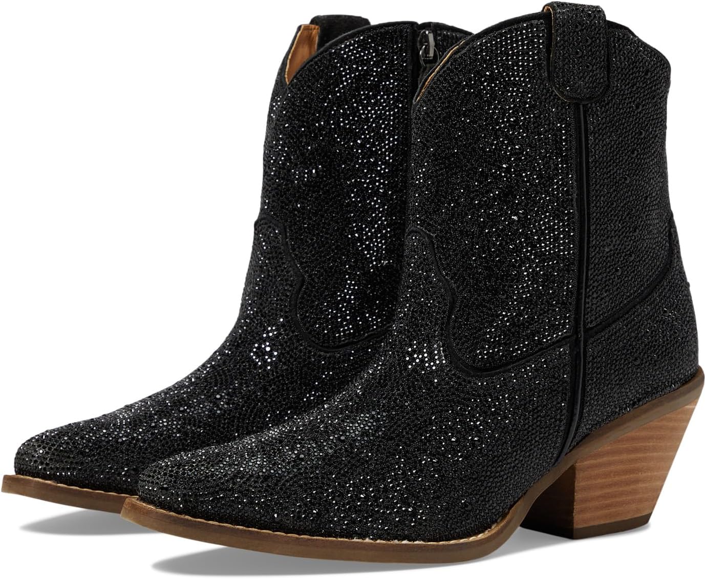 Rhinestone Cowgirl Leather Bootie Dingo Cowboy Boots, Black