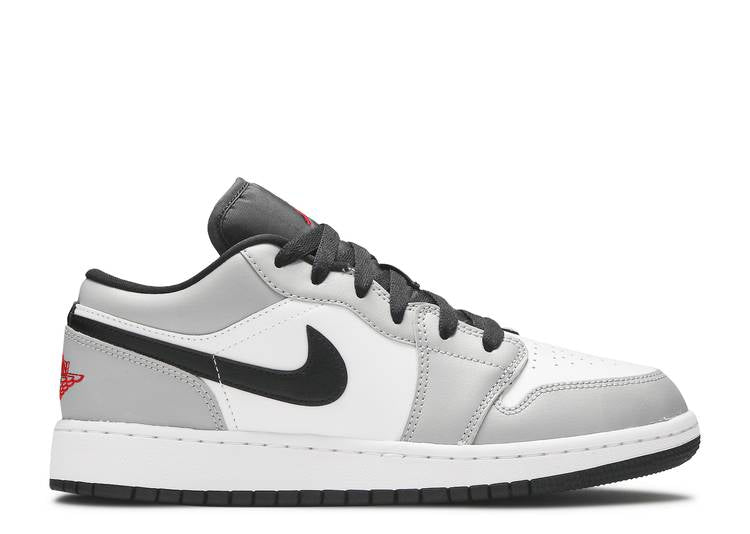 حذاء رياضي AIR JORDAN 1 LOW GS 'LIGHT SMOKE GRAY'، رمادي