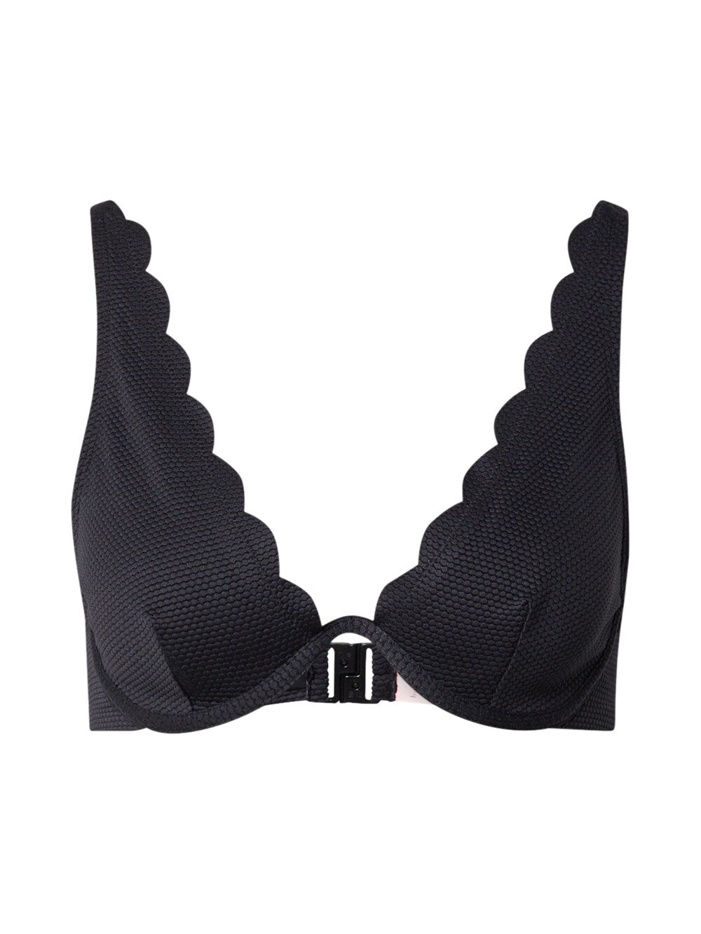 Hunkemöller Scallop Triangle Bikini Top, Black