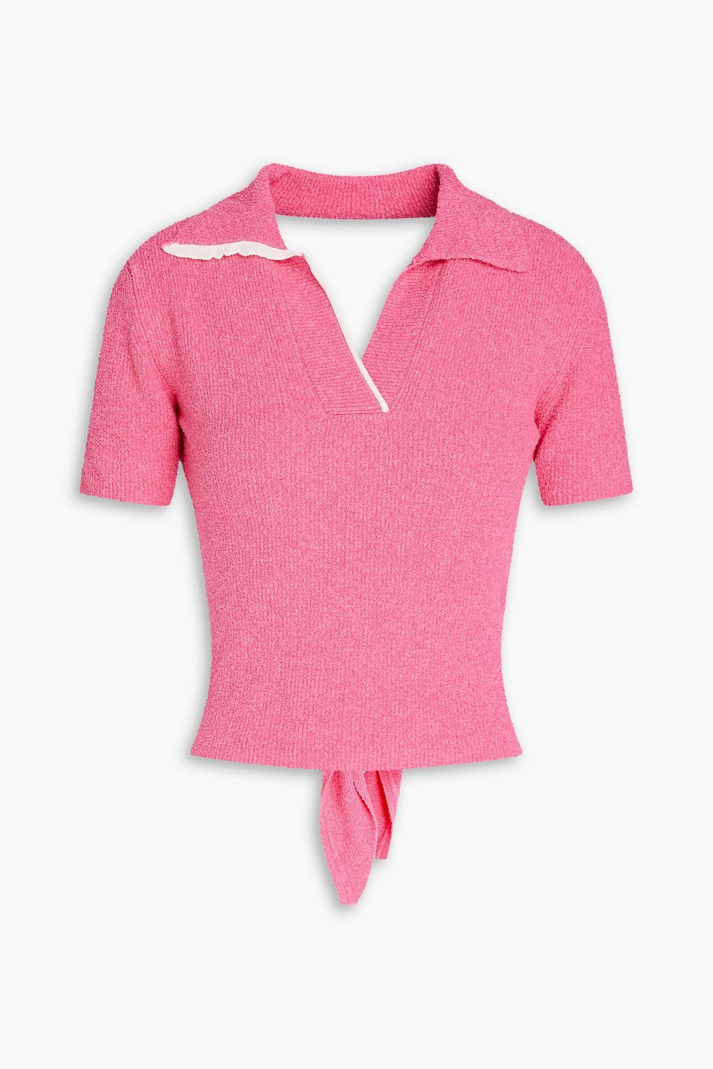 Bagnu open back ribbed terry polo shirt JACQUEMUS, pink