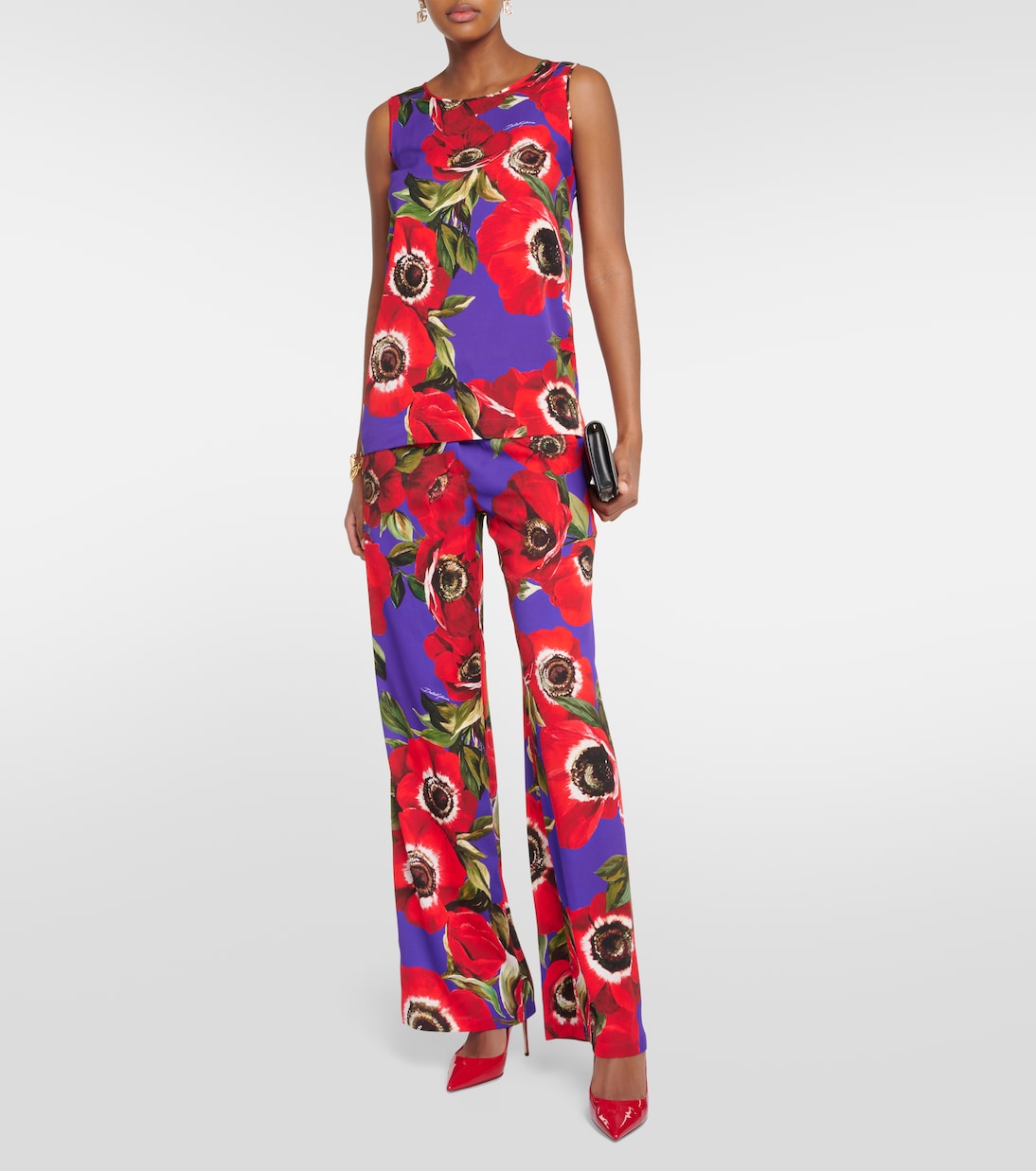 Anemone charmeuse wide-leg trousers Dolce&Gabbana, multicolor