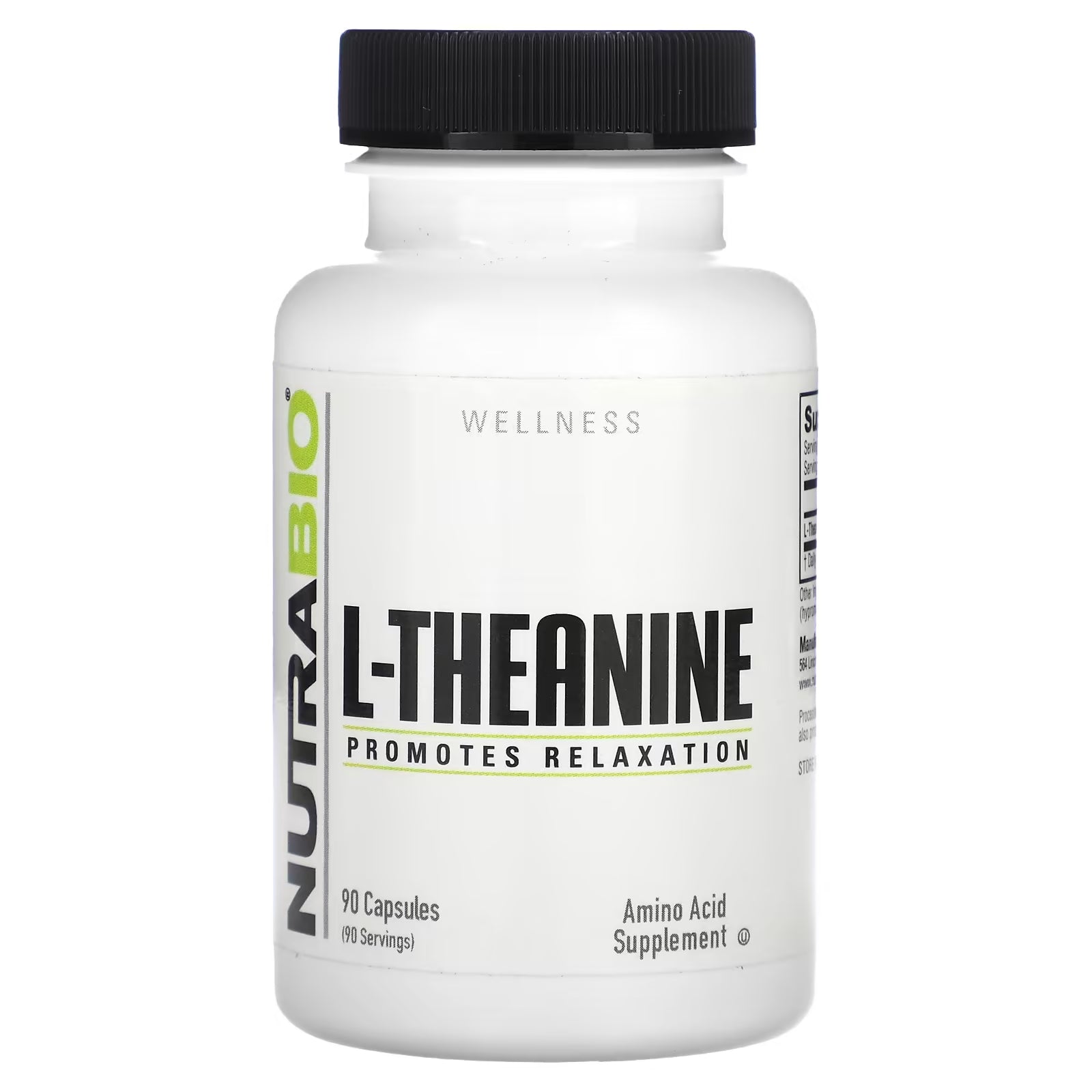 Nutrabio Labs L-Theanine، 200 مجم، 90 كبسولة