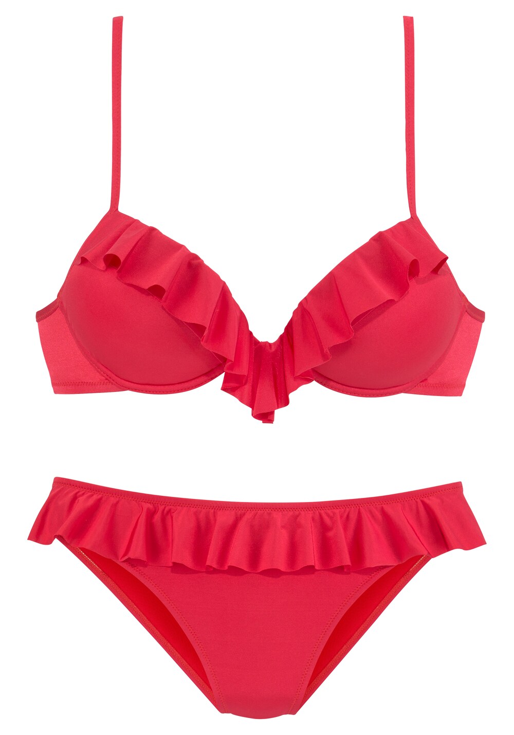 Sliver push-up bikini, red