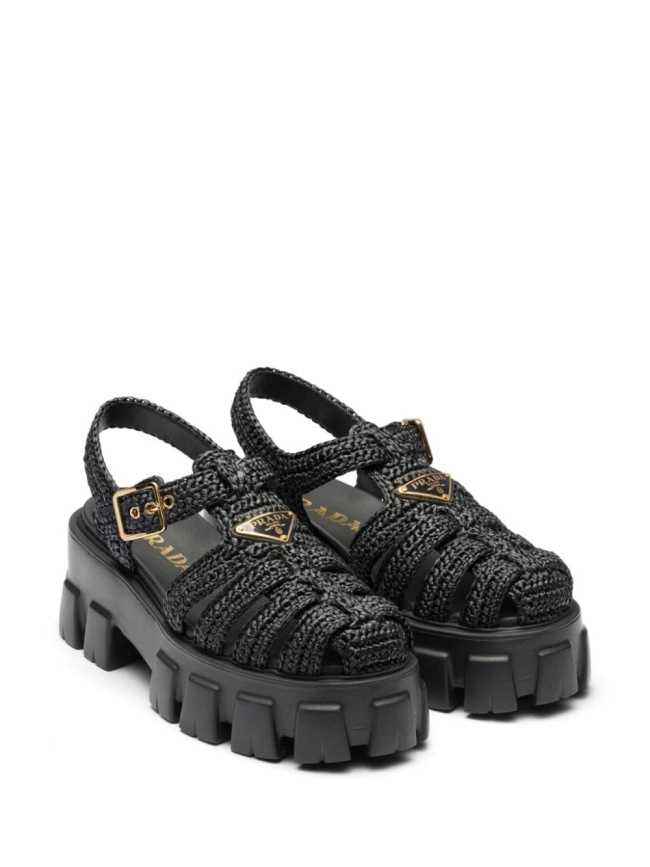 Prada platform sandals, black