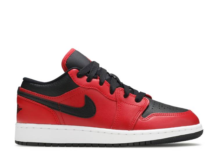 حذاء رياضي AIR JORDAN 1 LOW GS 'REVERSE BRED'، باللون الأحمر