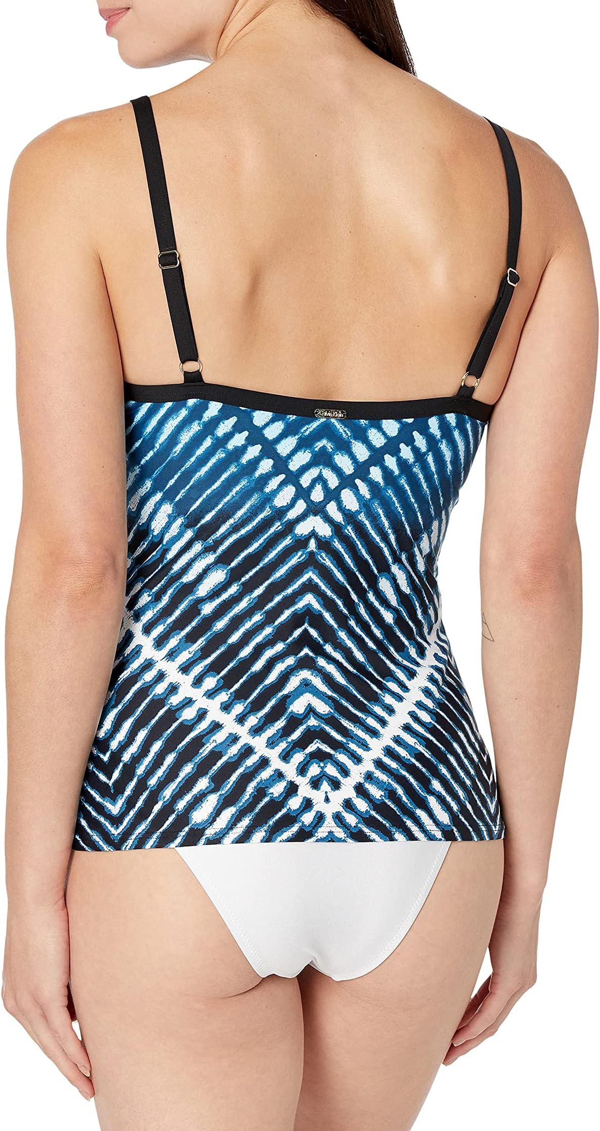 Calvin Klein Women's Crossbody Tankini Swimsuit, Sky