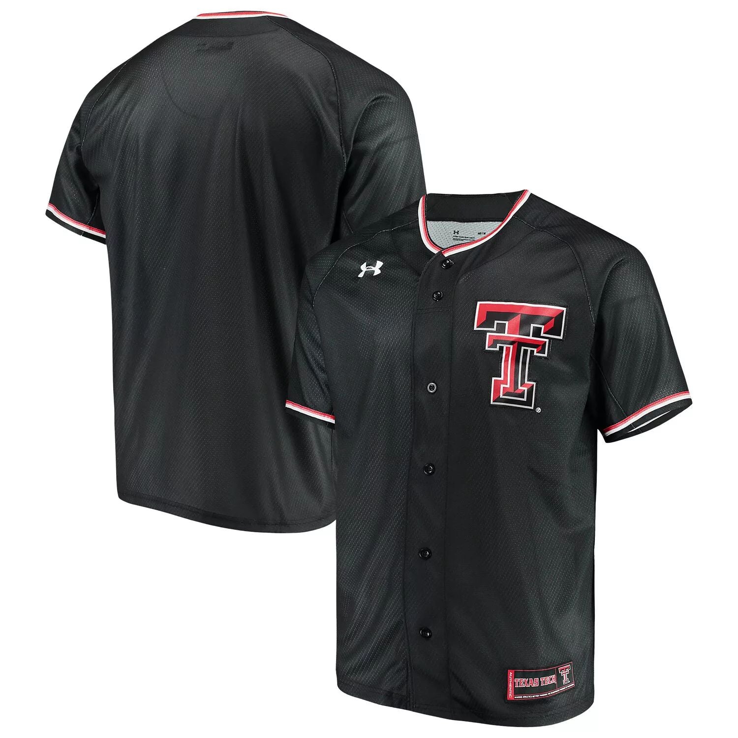 Under Armor Men's Black Texas Tech Red Raiders Performance Replica Baseball Jersey