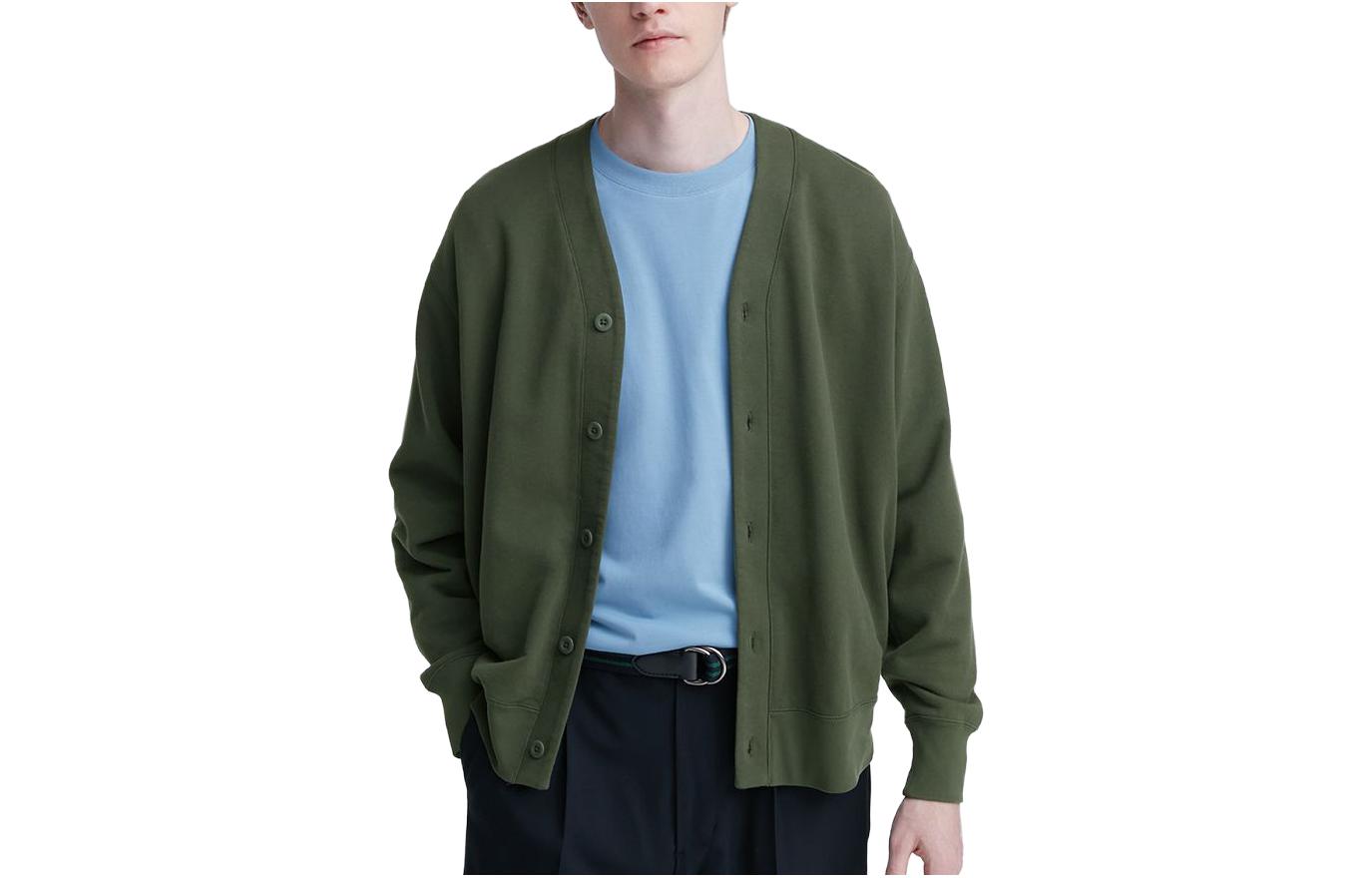 Men's knitwear green Uniqlo, green