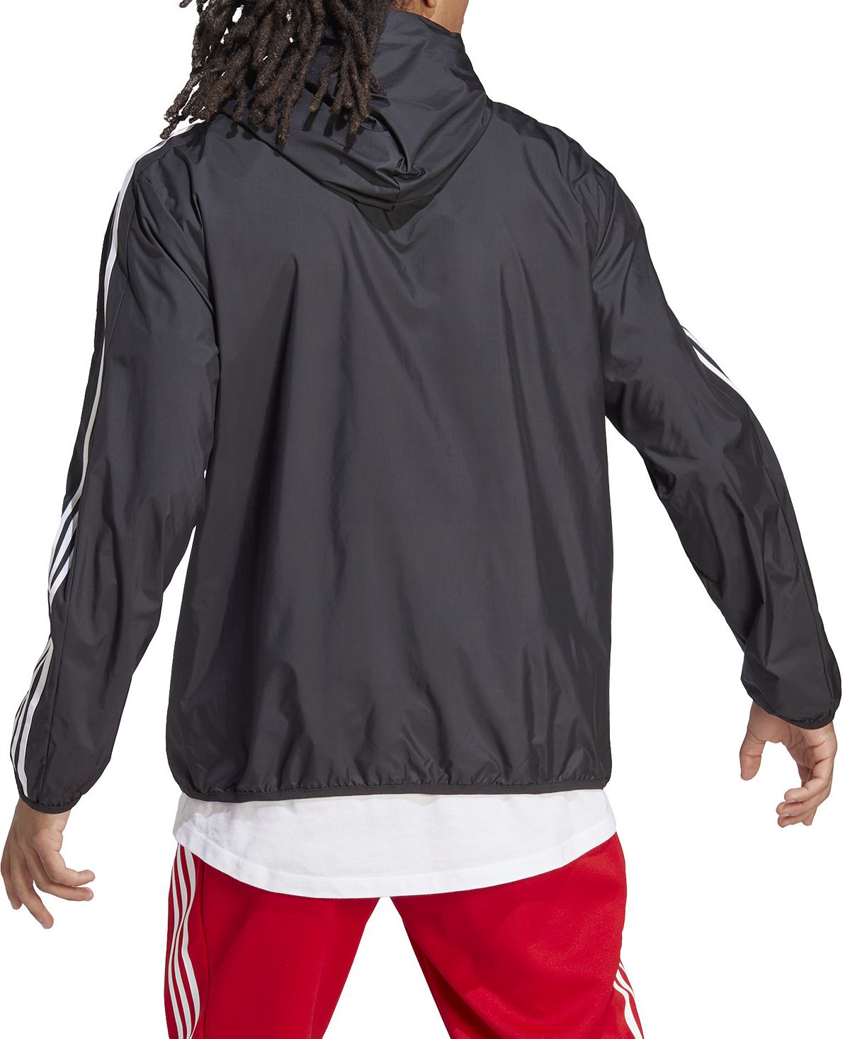 adidas Men's Essentials 3 Stripes Logo Woven Windbreaker