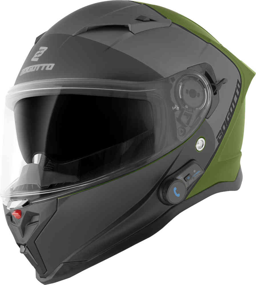 H153 BT SPN Bluetooth helmet Bogotto, matte black/green