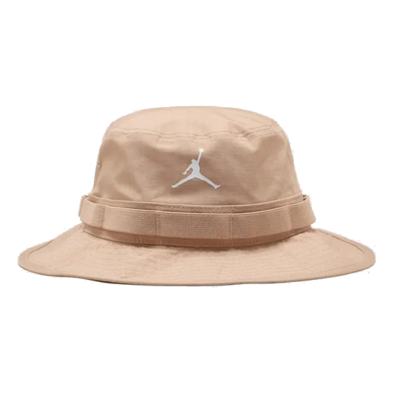 قبعة Air Jordan Apex Bucket Hat "Hemp"، لون القنب/اللون البني البريطاني الفاتح/اللون الأسود/الشراعي