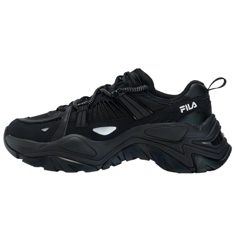 حذاء رياضي نسائي Fila FishbOne 1S+ بنعل سميك، أسود