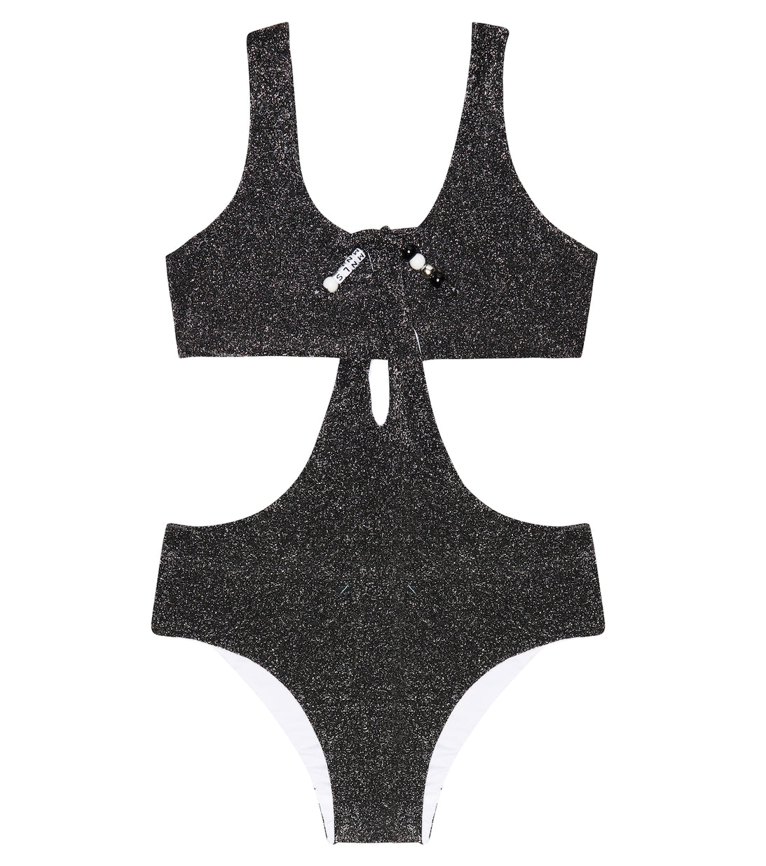 Lurex Monnalisa cut-out swimsuit, black