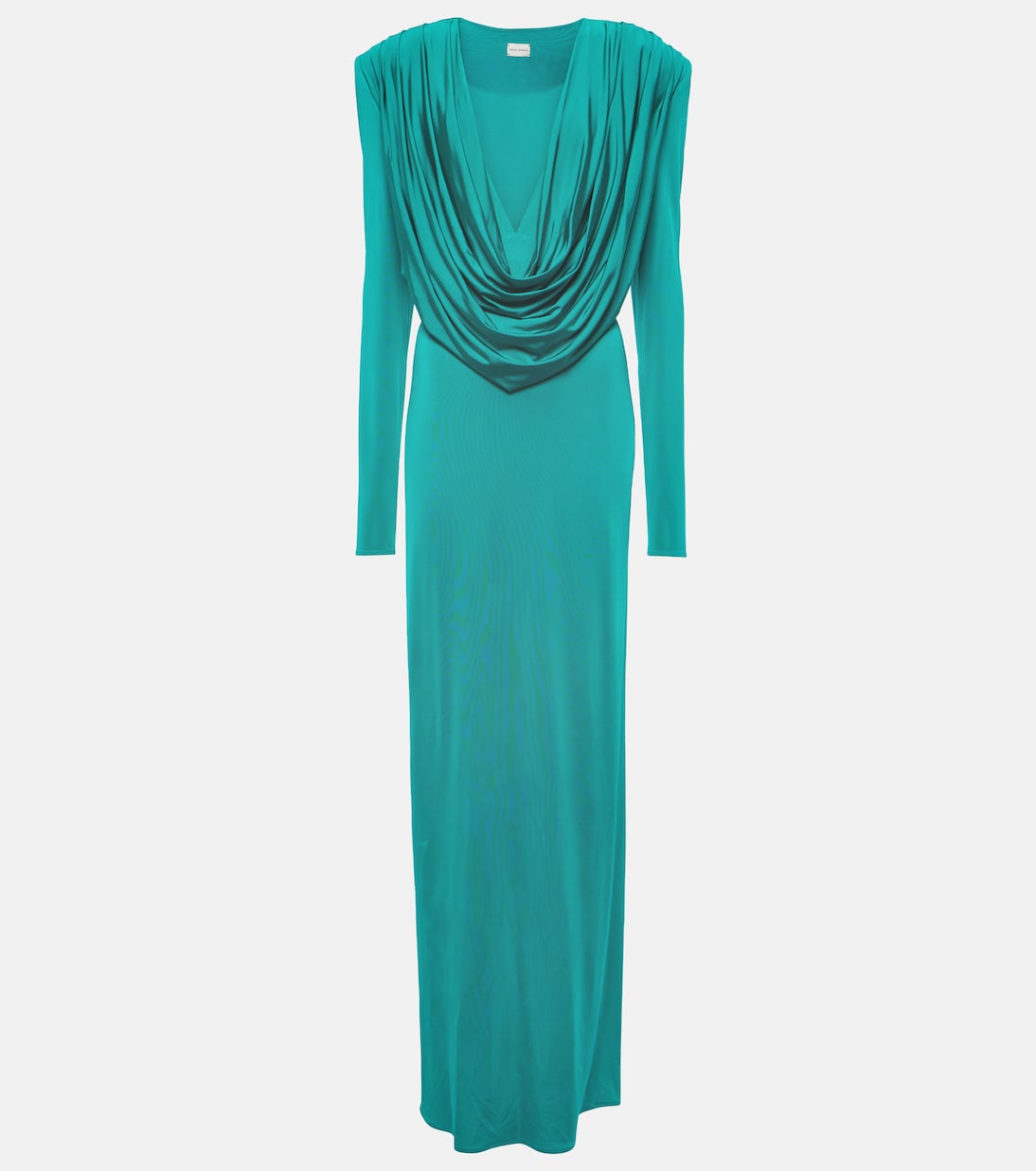 Magda Butrym Draped Jersey Maxi Dress, Green