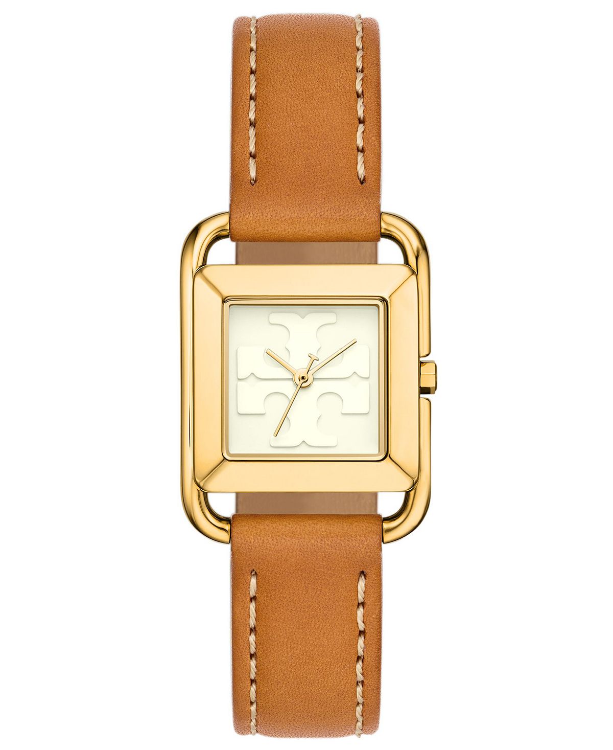 The Miller Women's Watch with Square Brown Leather Strap, 24mm Tory Burch brown