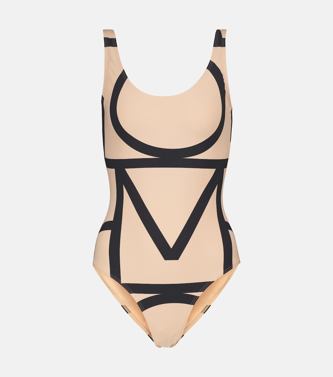 Swimsuit with TOTEME logo, beige