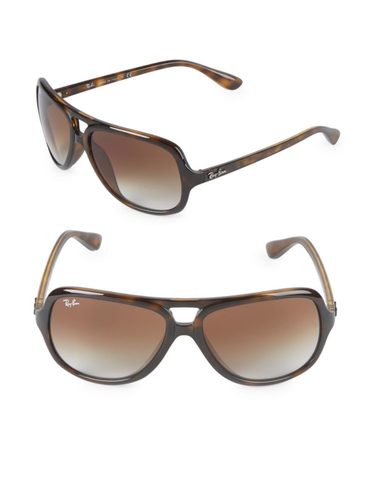 Ray-Ban 59MM Pilot Sunglasses, Light Havana