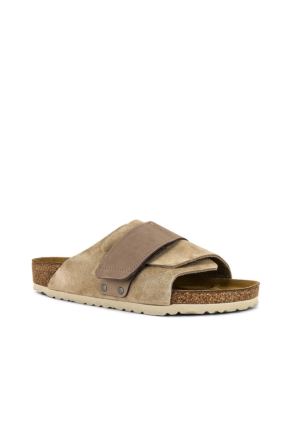 Birkenstock Kyoto Suede Slides in Gray Taupe