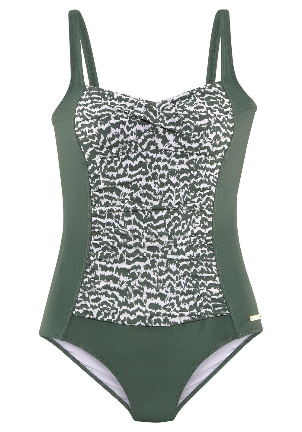 Balconette swimsuit with bra Lascana, dark green