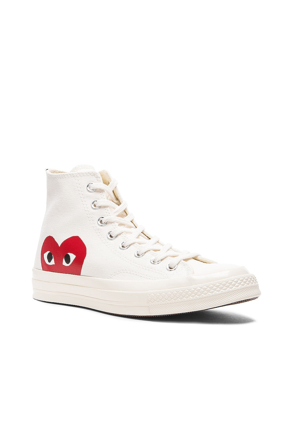 Comme des Garçons Converse Large Emblem High Top Canvas Sneakers, white