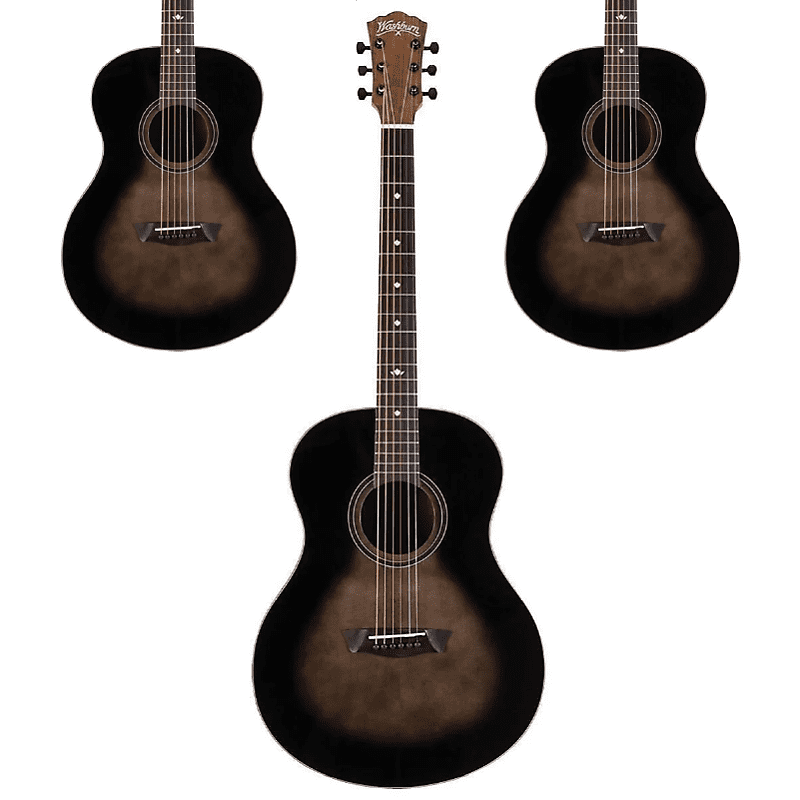 Acoustic Guitar - Washburn Bella Tono Novo S9 Studio Acoustic Guitar Transparent Charcoal Burst