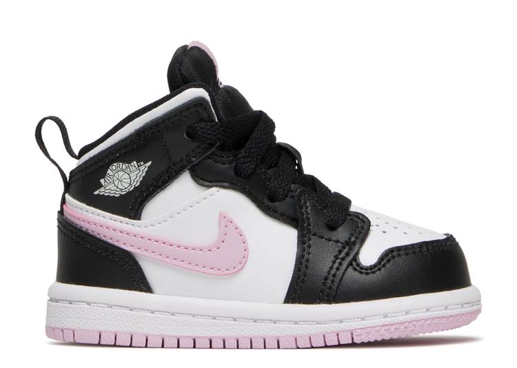 حذاء رياضي AIR JORDAN 1 MID TD 'WHITE LIGHT ARCTIC PINK'، باللون الأبيض