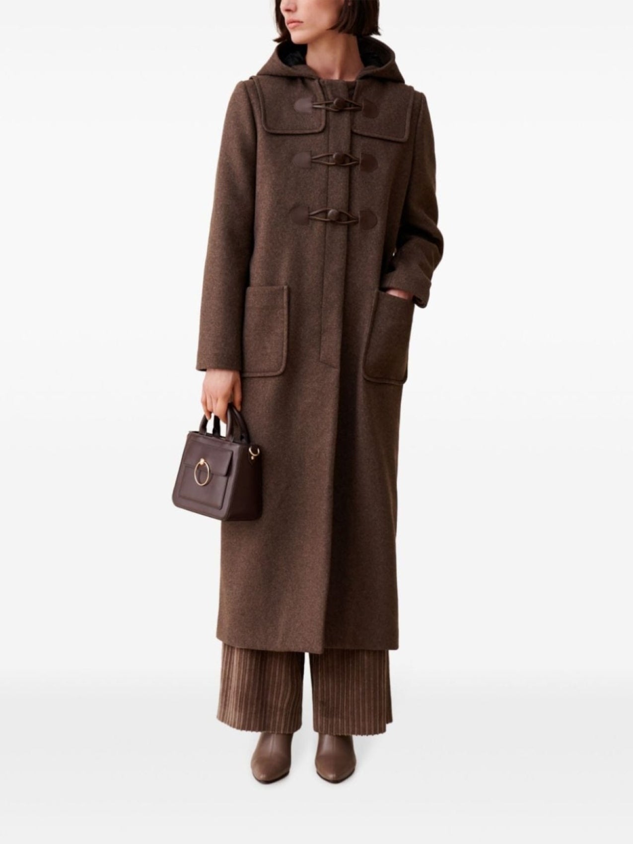 Claudie Pierlot Hooded Coat, Brown