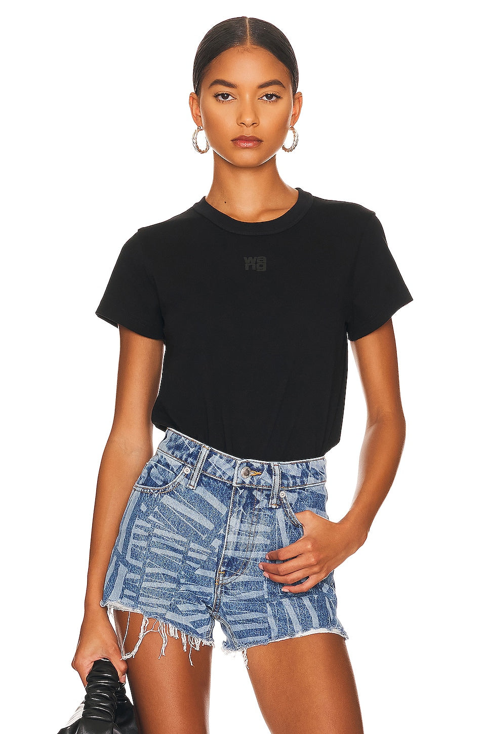 T-shirt Alexander Wang Shrunken, black