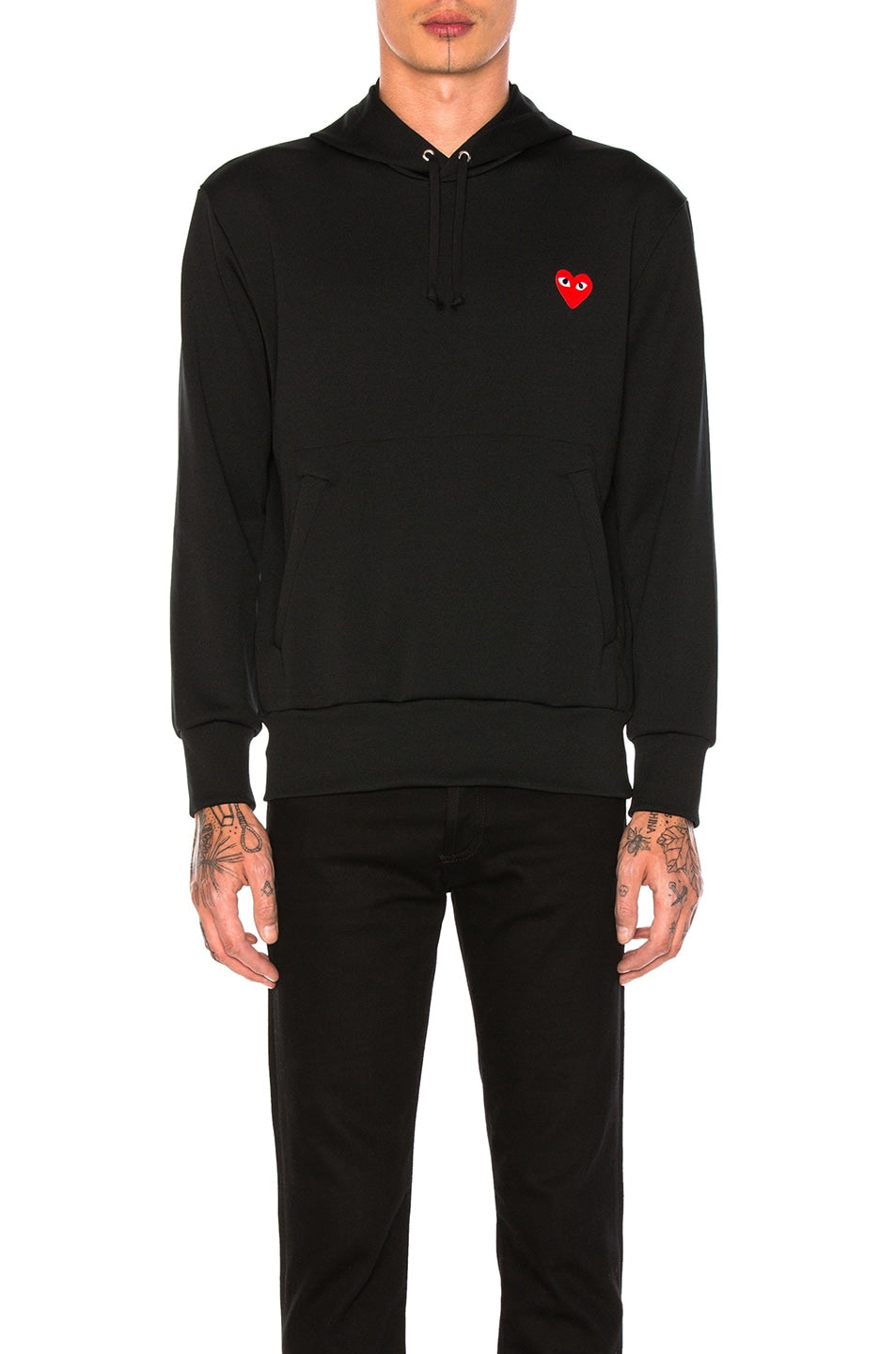 Comme des Garçons Red Emblem Poly Hoodie, black