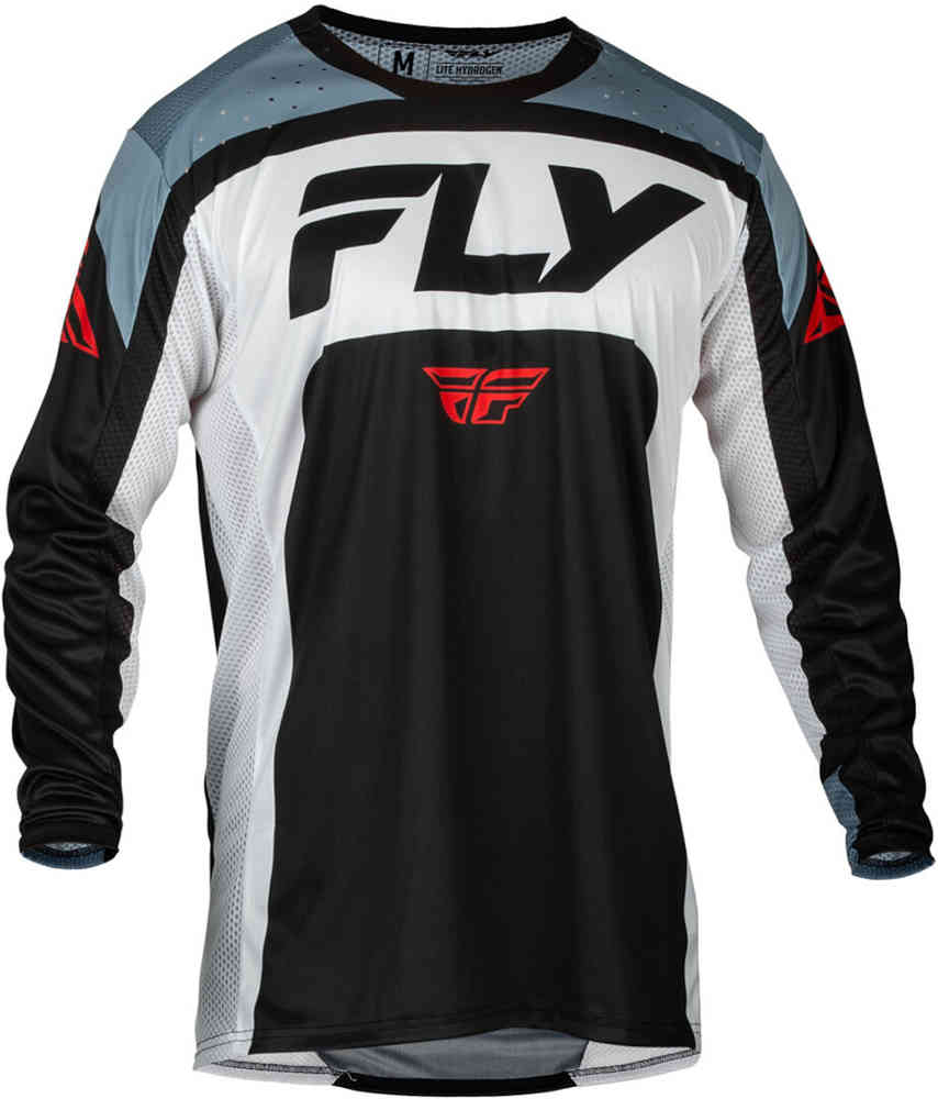 قميص Fly Racing Lite 2024 FLY Racing Motocross، أسود/أبيض/رمادي