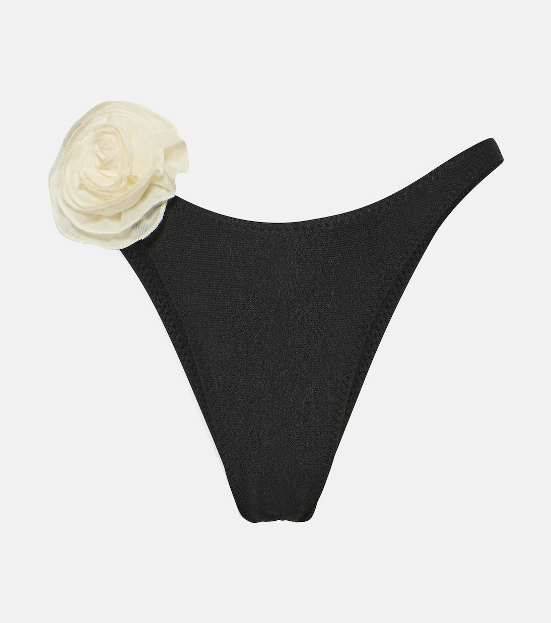 Same 90s Bikini Bottom with Floral Applique, Black