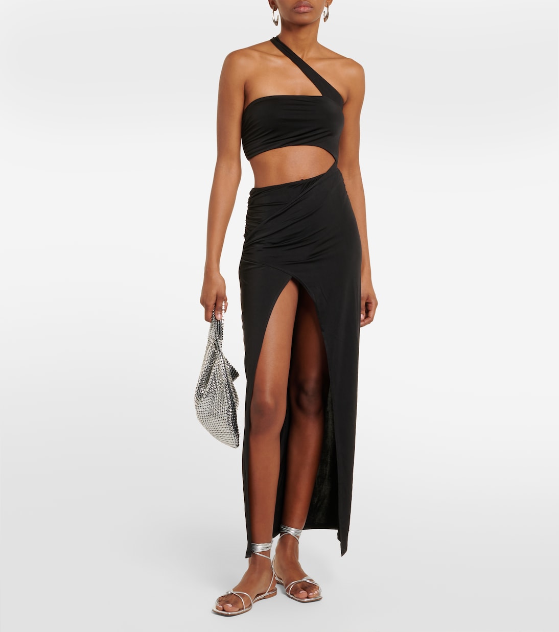 Jade Swim gava cutout maxi dress, black