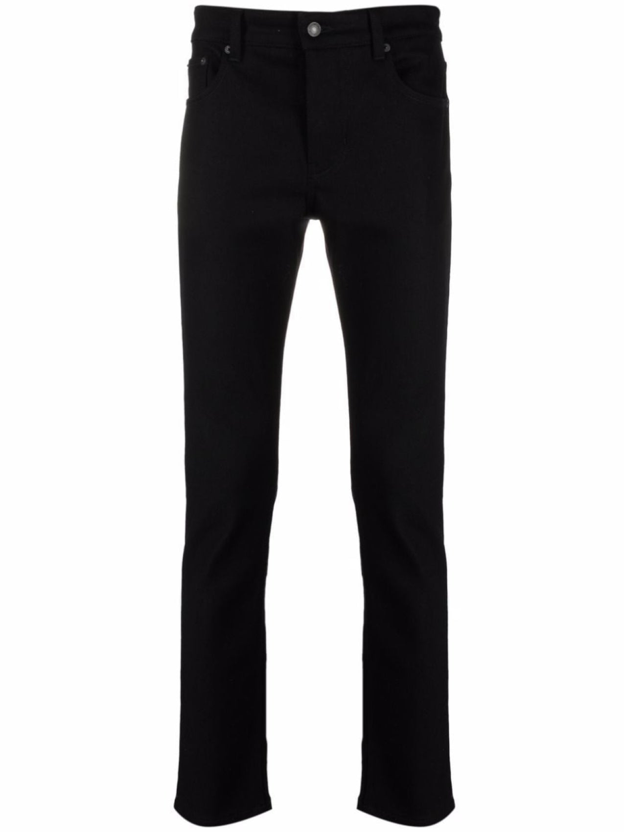 AMI Paris Straight Mid Rise Jeans, Black