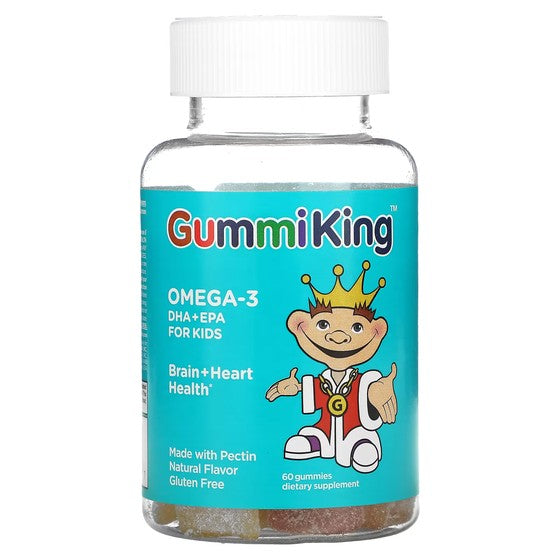 Omega-3 DHA + EPA Gummi  King for children, strawberry / orange / lemon 60 chewable tablets