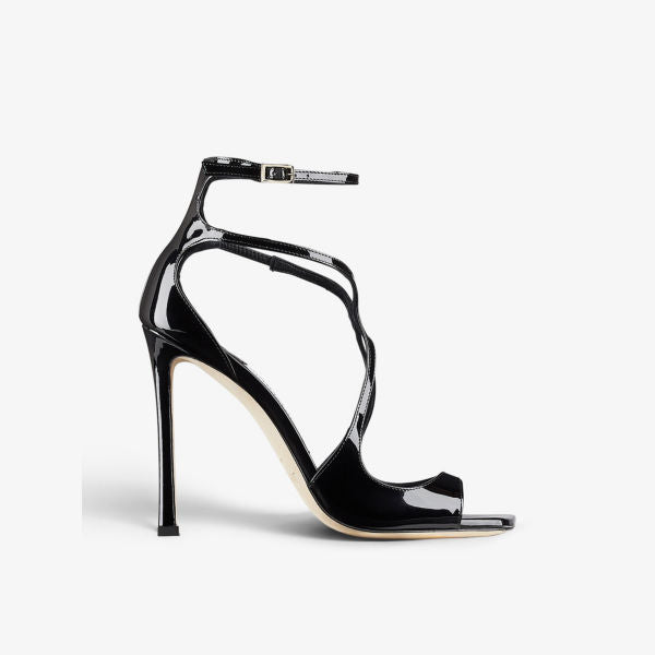 Azia 110 patent leather Jimmy Choo strappy sandals, black