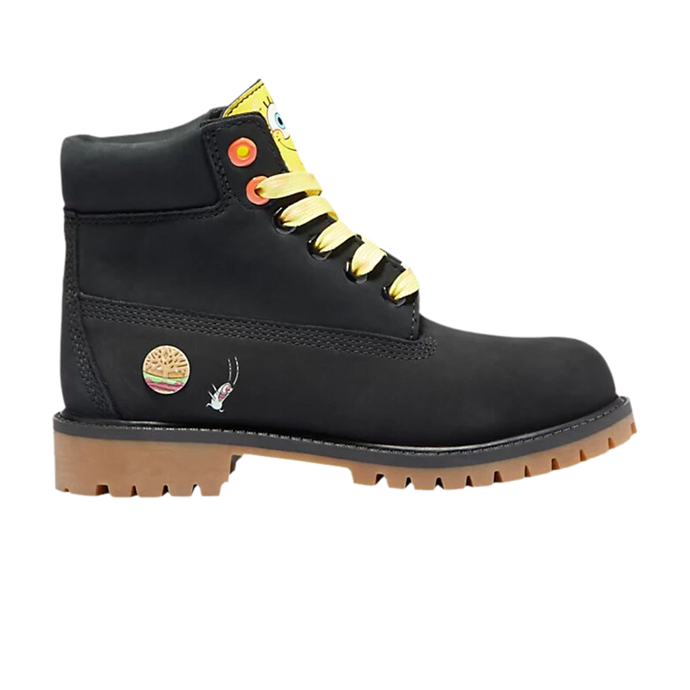 حذاء SpongeBob SquarePants x 6" Junior Timberland Premium Waterproof Boots، أسود