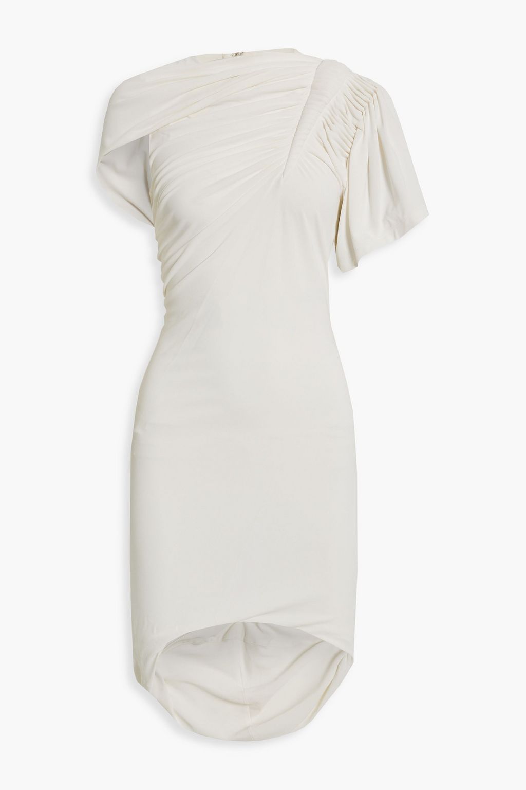 Mini dress in stretch jersey with asymmetrical neckline ALEXANDER WANG ivory