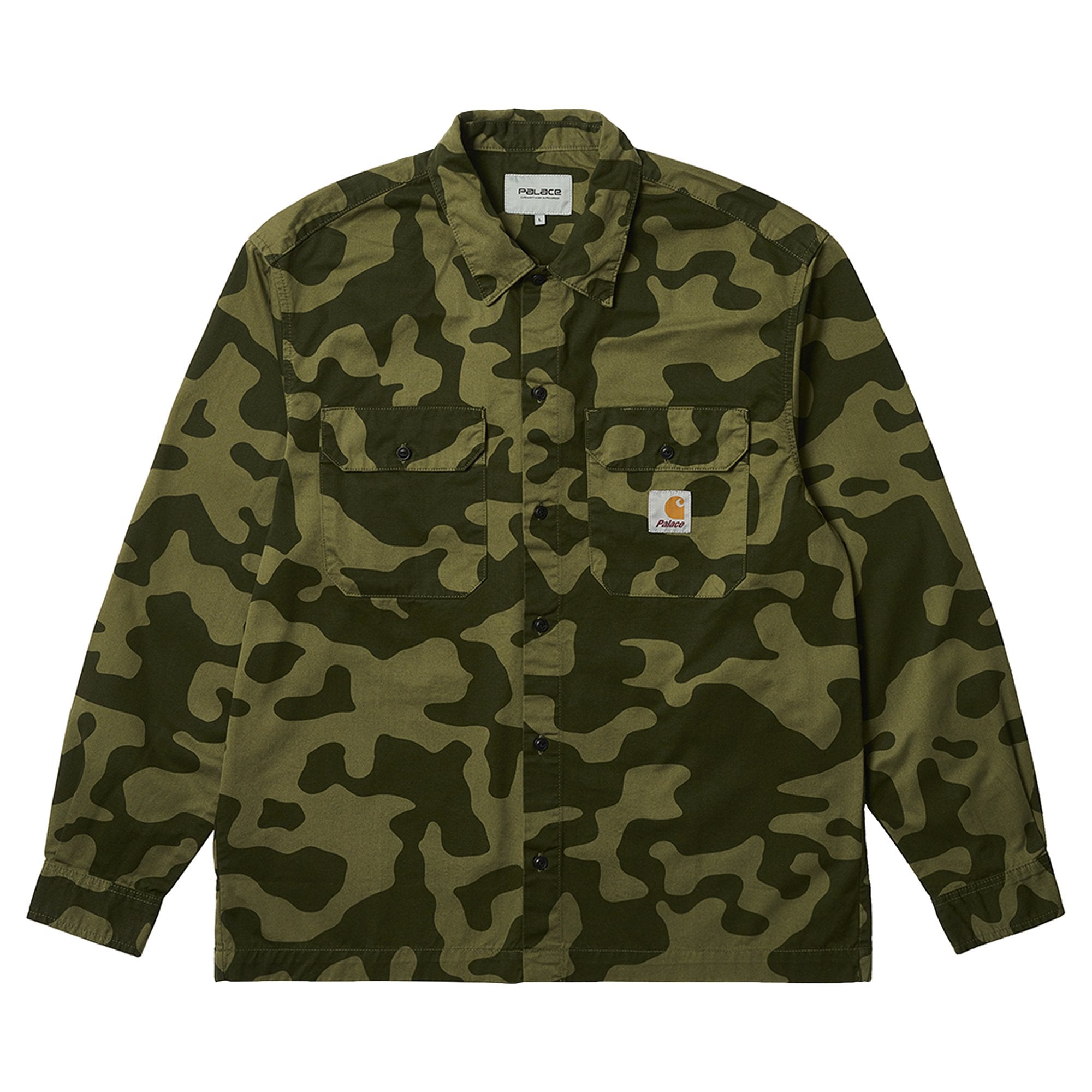 Carhartt WIP x Palace Master Long Sleeve Shirt in Dollar Green Camo