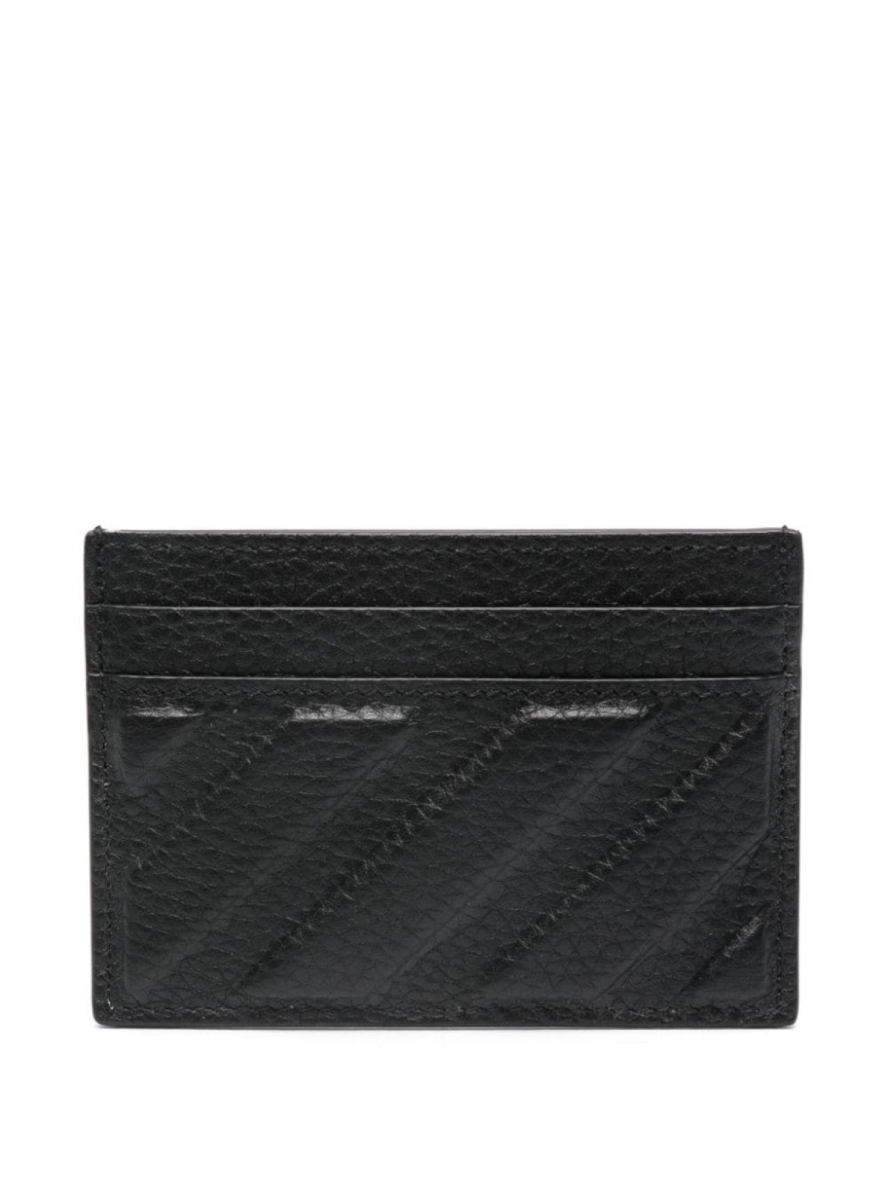 Off-White Cardholder with Diag Stripes, Black